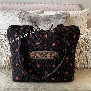 Vintage VERA BRADLEY Black Walnut 1999 Business Bag Tech Laptop Handled Case USA